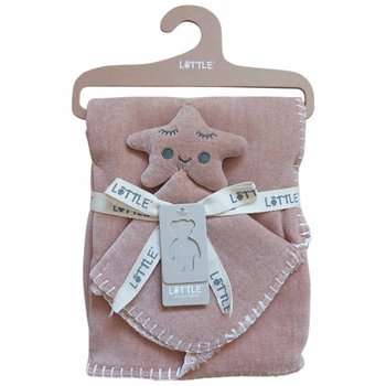 LITTLE Chenille Decke Schnuffeltuch Stern rosa