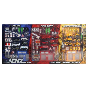 Diecast Auto's met Accessoires 3-in-1 100-delige Speelset