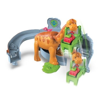 PAW Patrol Der Dino-Film Lift & Race Bahn mit Pup Squad Racer Auto