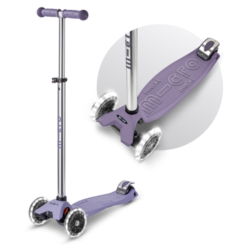 Maxi Micro Duo 3 Wheel Scooter with LED Wheels Berry Purple
