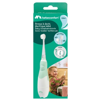 Bebeconfort Baby Schallzahnbürste mit Wechselaufsätzen für Kinder