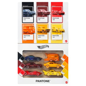 Hot Wheels - Pantone 1/64 Coffret 6 Véhicules - Modèle Aléatoire