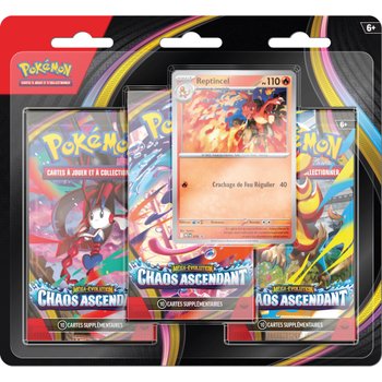 Pokémon - Coffret 3 Boosters ME04 Méga-Évolution Chaos Ascendant - Modèle Aléatoire