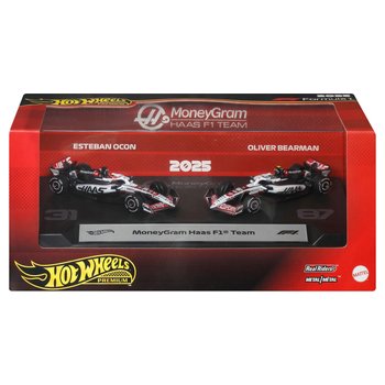 Hot Wheels - Formule 1 2025 Premium 1/64 Véhicules MoneyGram Haas Esteban Ocon et Oliver Bearman
