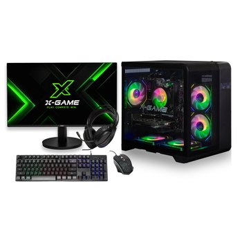 X-Game Ryzen 5 Gaming PC, 16GB RAM, 1TB SSD, 4GB Graphics, 24" Monitor Bundle