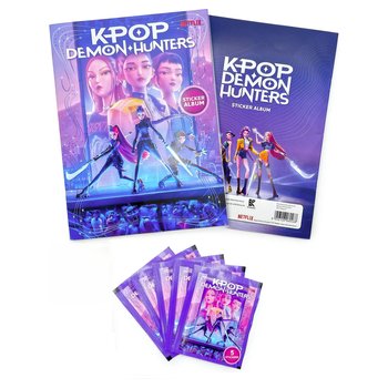 Netflix KPop Demon Hunters Sticker Kollektion Sammelalbum mit 5 Päckchen sortiert