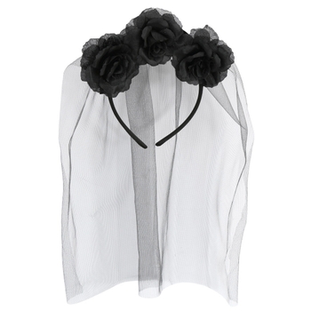 Haarreif mit Blumen und Tüllschleier