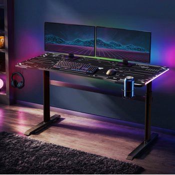X Rocker Cobra RGB App Controlled Height Adjustable Gaming Desk