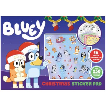 Bluey Colouring Pages Sticker Pad Christmas Edition with 250 Reusable Stickers