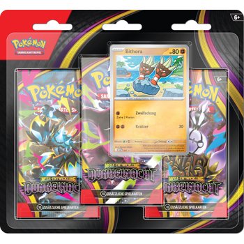 Pokémon Karten Mega-Entwicklung Dunkelnacht Booster Pack 3er Set sortiert