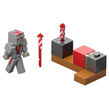 Minecraft - Coffret Lanceur de Feu Redstone avec Figurine 8 cm