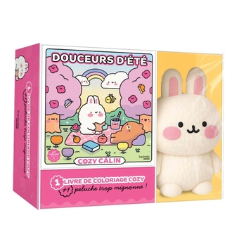Cozy Colo - Coffret Livre de Coloriage Douceurs d'Été et Peluche Lapin