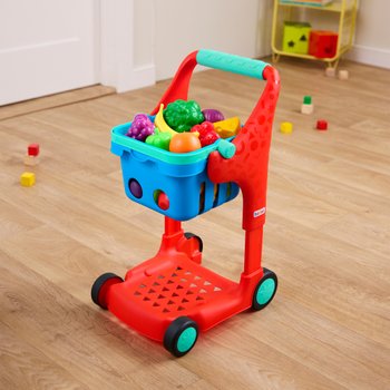 Battat Shop 'n’ Stroll Shopping Cart and Play Food Set
