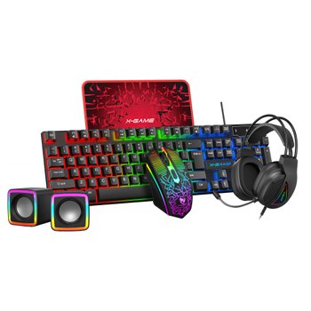 X-Game RGB 5-in-1 PC Gaming Bundle - Keyboard, Mouse, Headset, Speakers & Mousepad