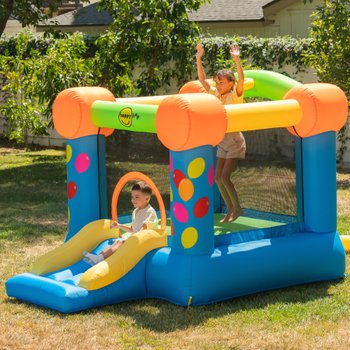 Château Gonflable avec Toboggan et Panier de Basketball