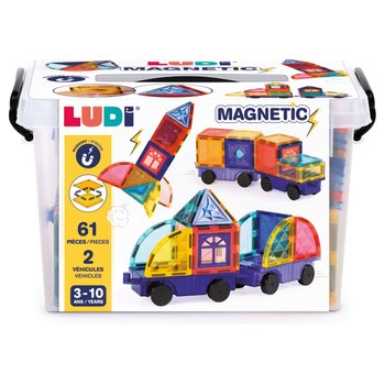 Ludi - Coffret de Construction 3D Véhicules Magnétiques 63 Pièces