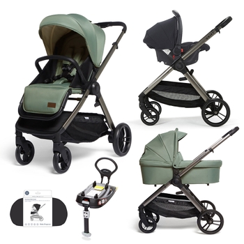 Drift by Baby Elegance 3-in-1 Travel System Bundle with R129 Car Seat and ISOFix Base Green