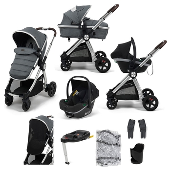Panorama XTi by Babylo 2-in-1 Travel System Bundle with EnfaSafe Car Seat and ISOFix Base Granite