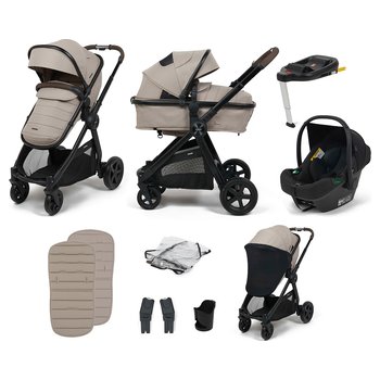 Zummi Panorama XTi 2-in-1 Travel System with EnfaSafe i-Size Car Seat Nougat & EnfaSafe Car Seat Base