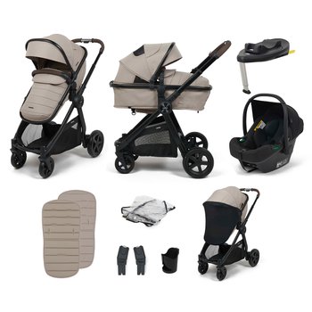 Zummi Panorama XTi 2-in-1 Travel System with EnfaSafe i-Size Car Seat Nougat & i-Size 180° Spin Base