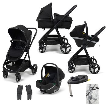 Origin i-Size by Babylo 2-in-1 Travel System with EnfaSafe i-Size R129 Car Seat Black &  i-Size 180° Spin Base