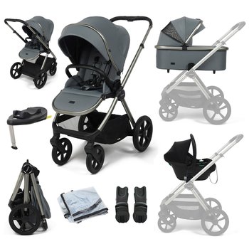 Zummi Zenith 3-in-1 Travel System with EnfaSafe i-Size R129 Car Seat Pebble &  i-Size 180° Spin Base