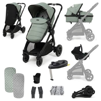 Panorama XTi by Babylo 2-in-1 Travel System with EnfaSafe i-Size R129 Car Seat Leaf &  i-Size 180° Spin Base