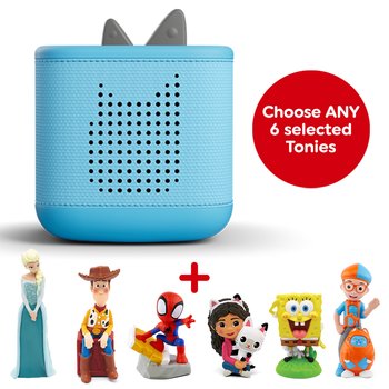 Toniebox 2 (Blue) and Six Toniebox Audio Bundle