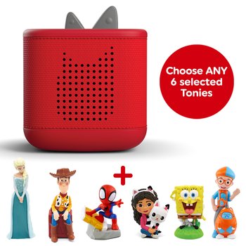Toniebox 2 (Red) and Six Toniebox Audio Bundle