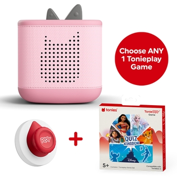 Toniebox 2 (Pink) and One ToniePlay Game and One Controller