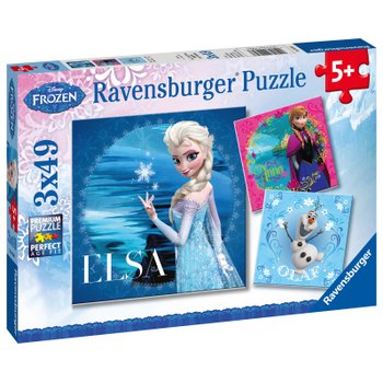 Ravensburger Puzzle: Disney Die Eiskönigin Elsa, Anna und Olaf, 3x49 Teile