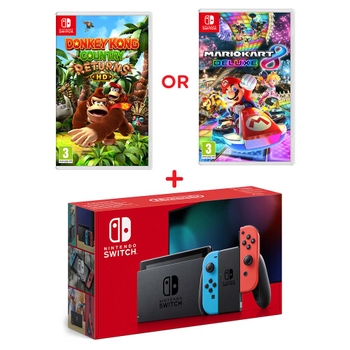 Nintendo Switch Neon Console & Select Game Bundle