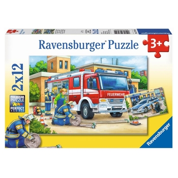 Ravensburger Puzzle: Polizei und Feuerwehr, 2x12 Teile