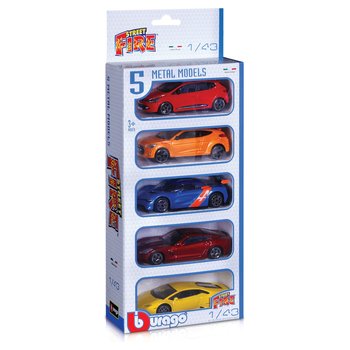 Bburago Street Fire Modelauto's 5-Pack 1:43 assorti