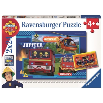 Ravensburger Puzzle: Feuerwehrmann Sam, Bei Gefahr Sam rufen, 3x49