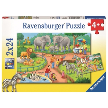 Ravensburger Puzzle: Ein Tag im Zoo 2x24 Teile