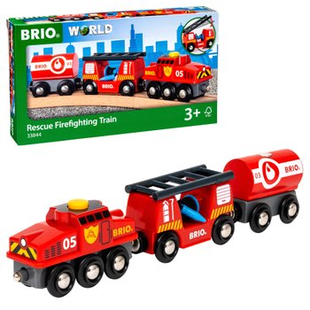 BRIO Eisenbahn 33844 Feuerwehr Löschzug Lok zum Anschieben