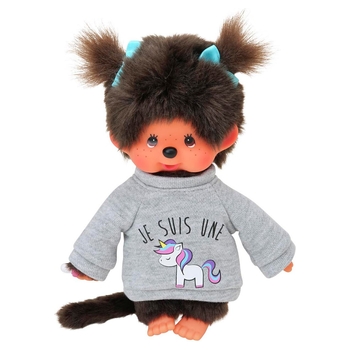 Monchhichi - Peluche Sweat Licorne 20 cm