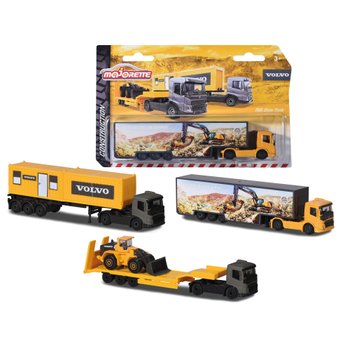 Majorette - Construction 1/64 Véhicule Volvo - Modèle Aléatoire