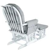 Babylo Milan Glider Chair and Footstool - White and Grey