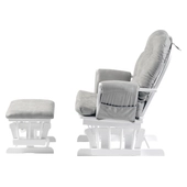Babylo Milan Glider Chair and Footstool - White and Grey