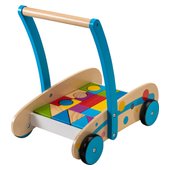 wooden baby walker with bricks