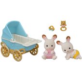 sylvanian families twin pram