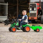 Falk - Traktor mit Frontlader und Anhänger, grün