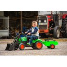 Falk - Traktor mit Frontlader und Anhänger, grün