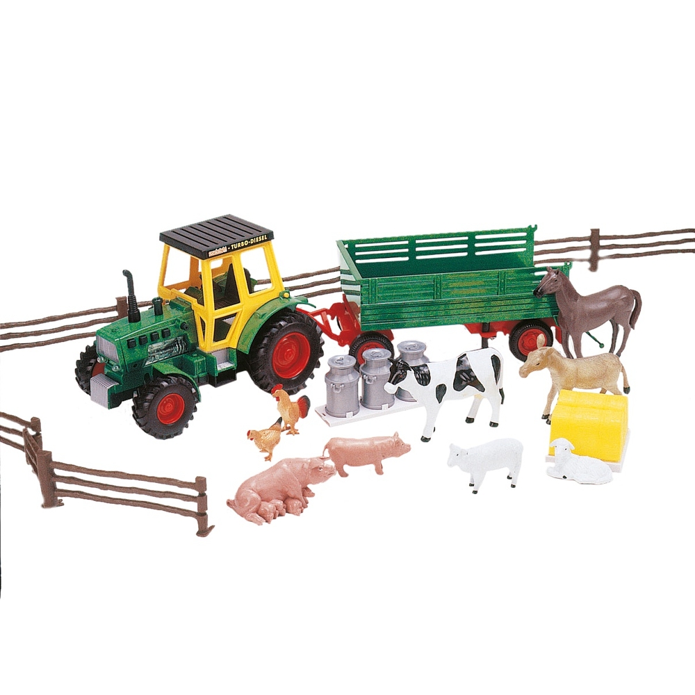 Theme Set Farm Miniaturfahrzeug Spielauto Tiere Bauernhof Traktor Spielzeug 