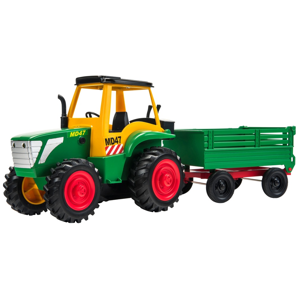 Toj-Toys Metall Traktor mit Anhänger Landwirtschaft Spielzeug 12tlg.Set 