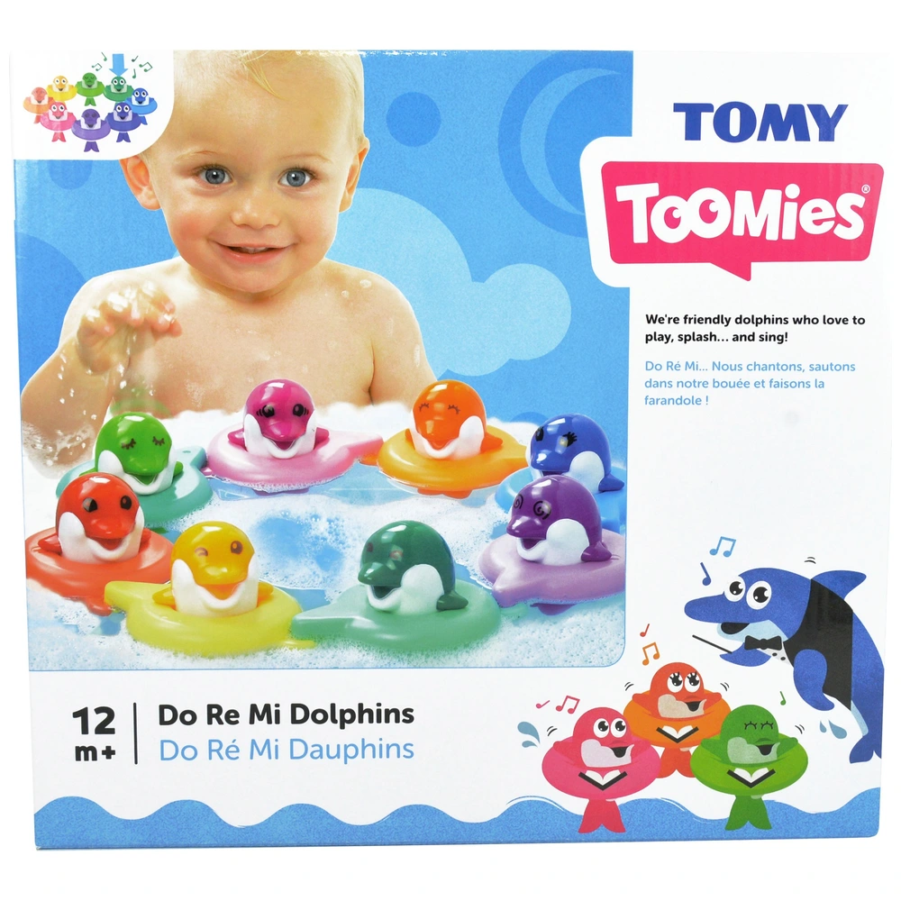 TOMY Toomies Do Re Mi Dolphins Bath Toy Set Smyths Toys UK