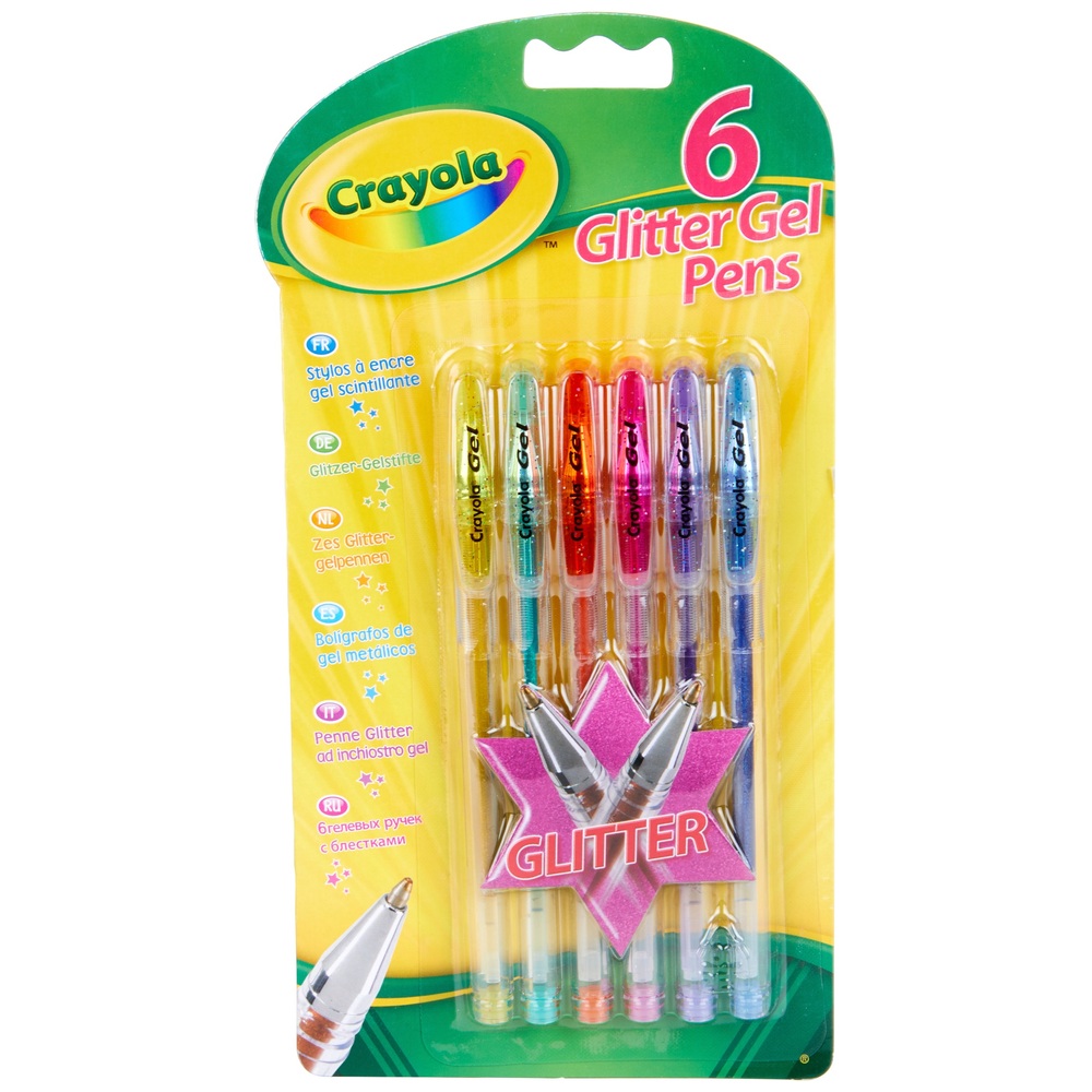 Crayola 6 Glitter Gel Pens Smyths Toys UK