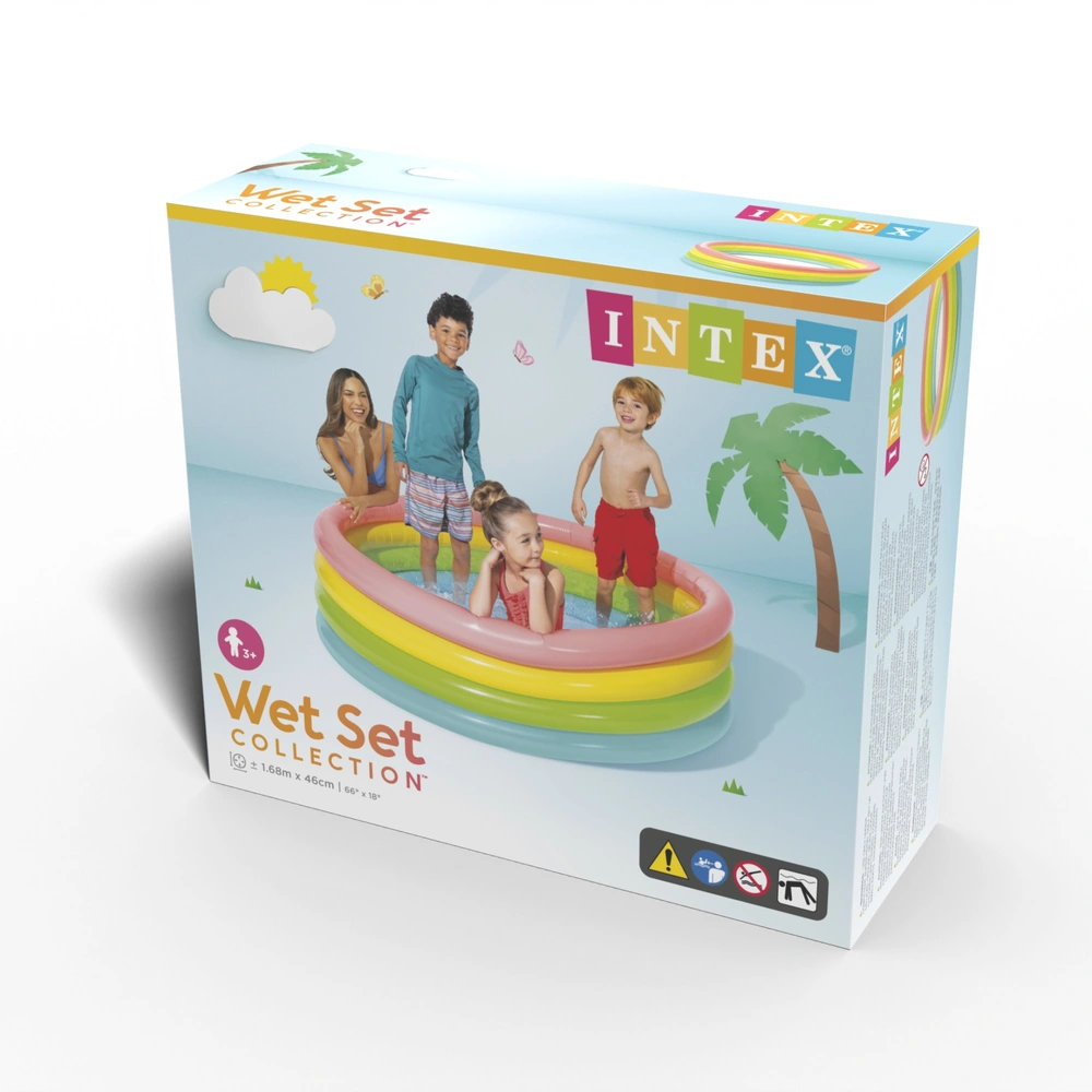 Intex Kleuren 4 rings - Zwembad - Diverse kleuren - 46x31x10 cm - 168 cm
